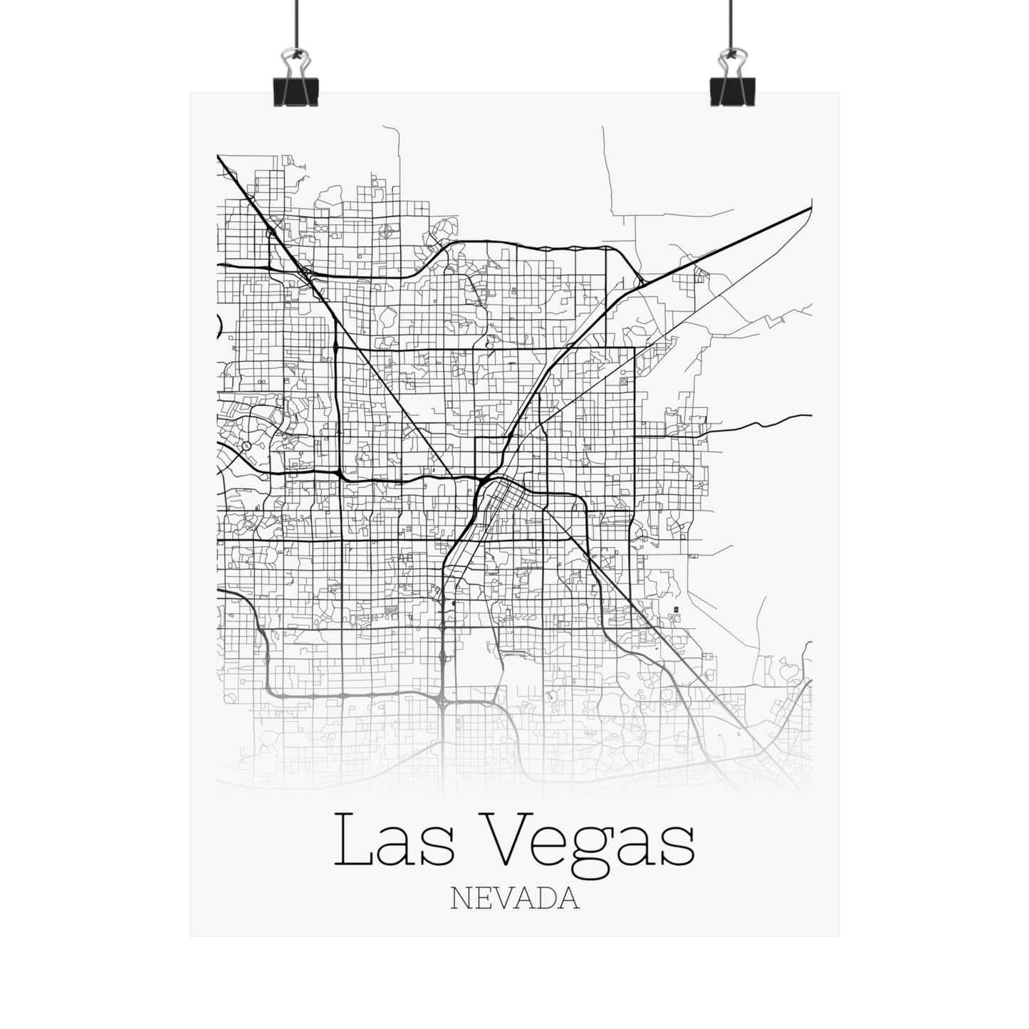 Las Vegas Nevada City Map Matte Vertical Posters