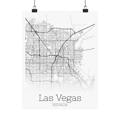 Las Vegas Nevada City Map Matte Vertical Posters