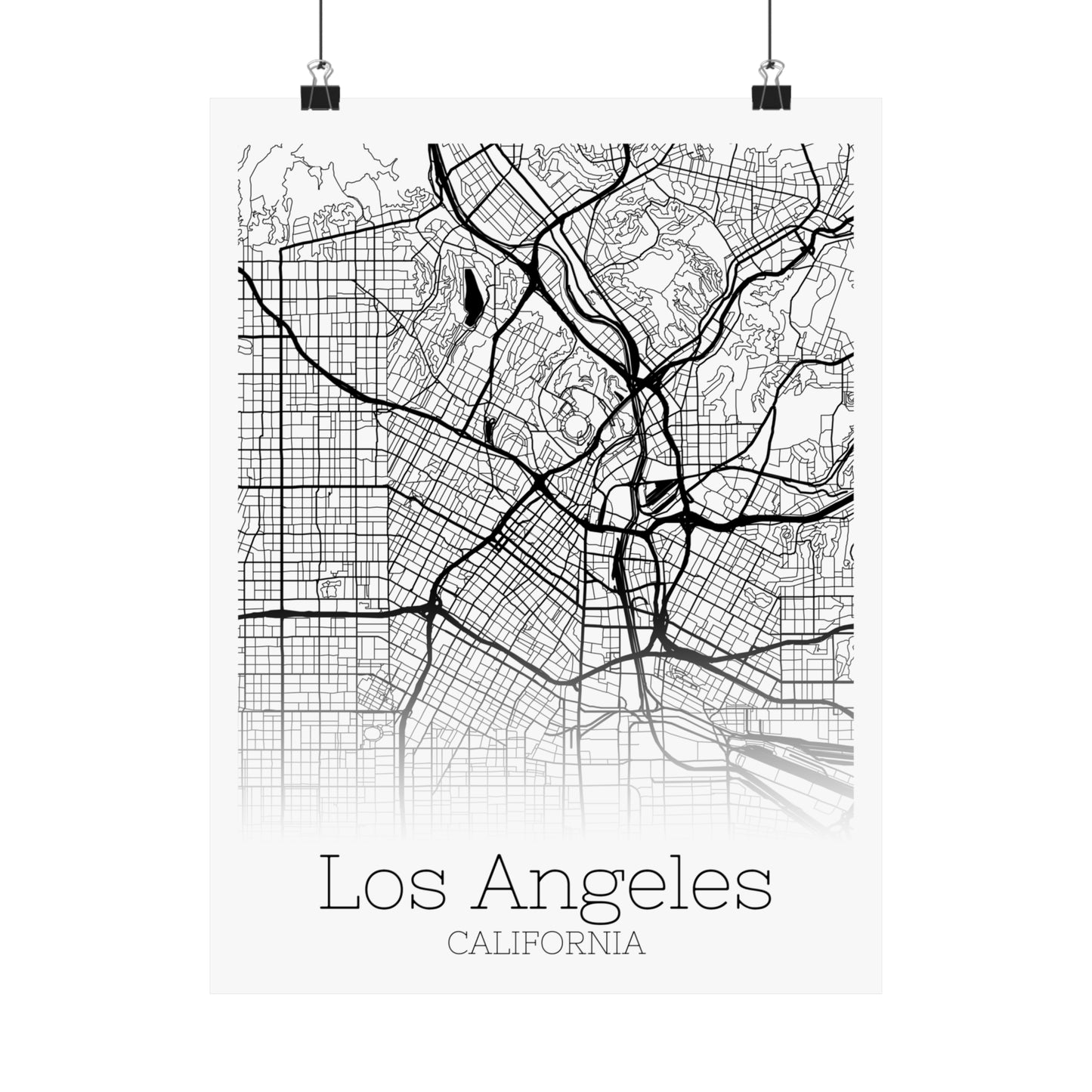 Los Angeles California City Map Matte Vertical Posters