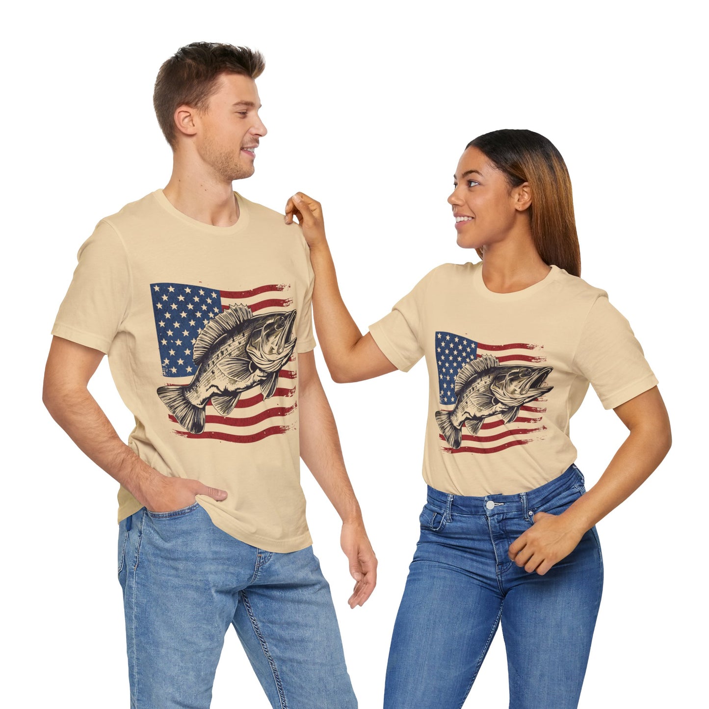 Fishing Camouflage American Flag T-Shirt, Patriotic Fishing T-Shirt