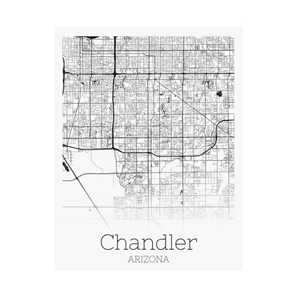Chandler Arizona City Map Matte Vertical Posters