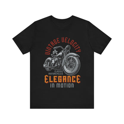 Vintage Velocity Elegance in Motion T-Shirt, Motorcycle T-Shirt, Chopper, Custom Bike T-Shirt