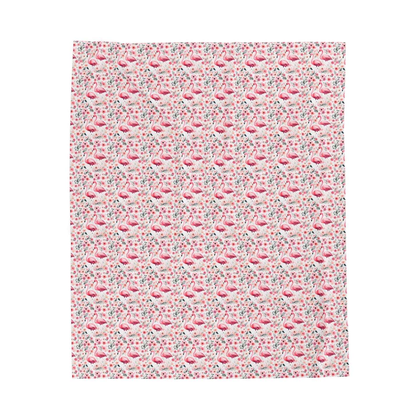 Pink Flamingo pattern 01 Velveteen Plush Blanket