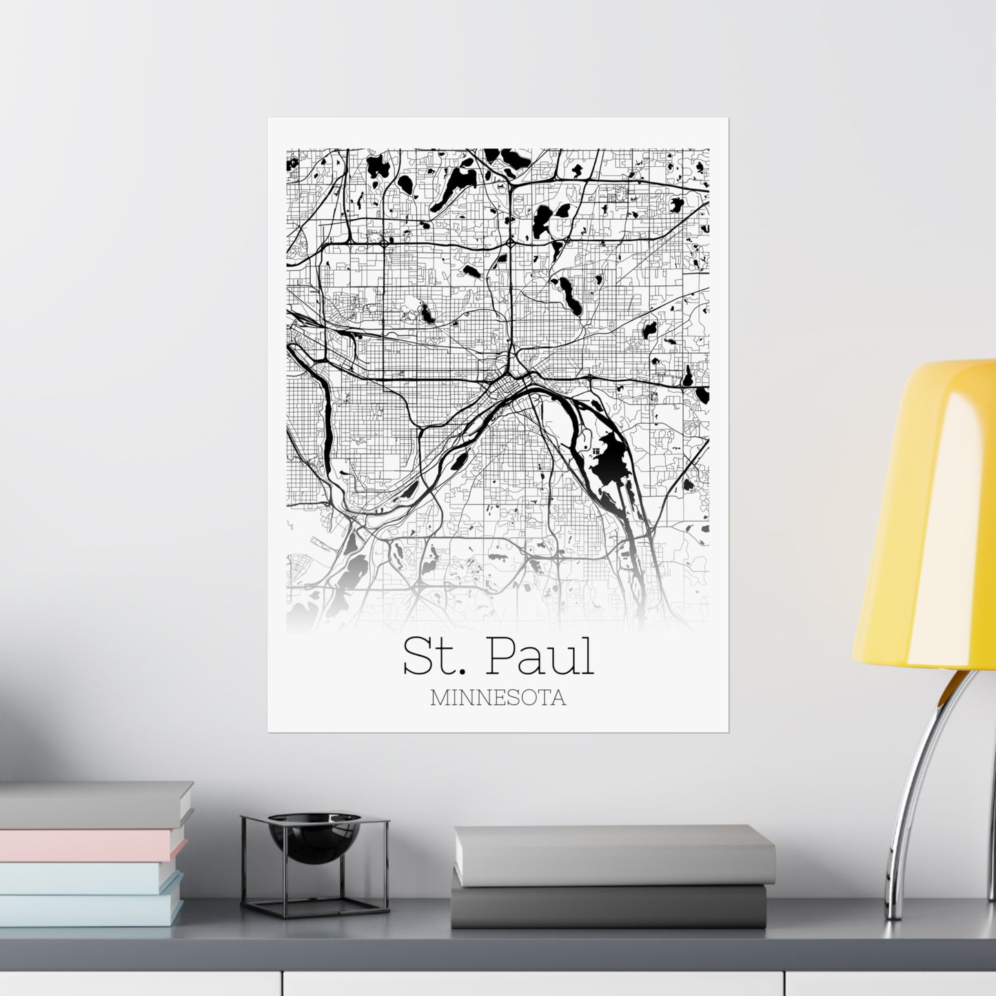 St Paul Minnesota City Map Matte Vertical Posters