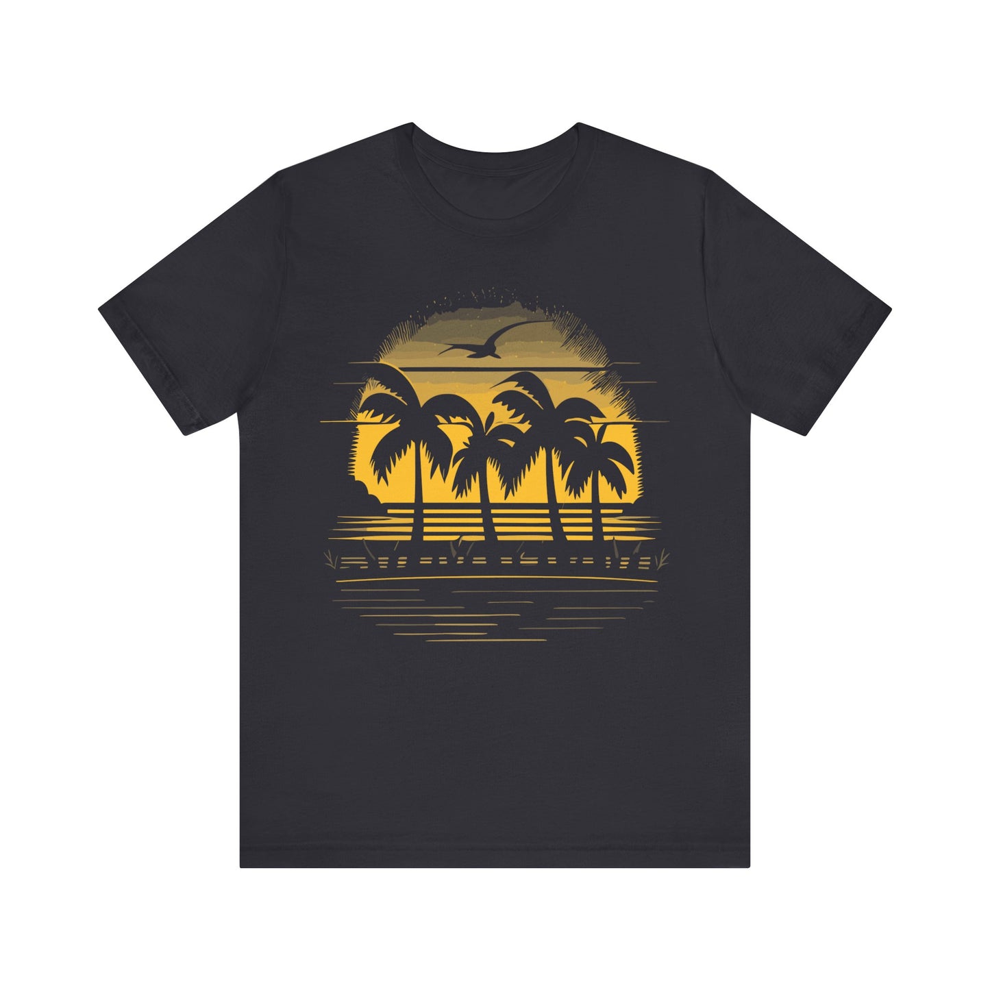 Sunset With Palm Trees T-Shirt, Dark Sunset, Palm Beach T-Shirt