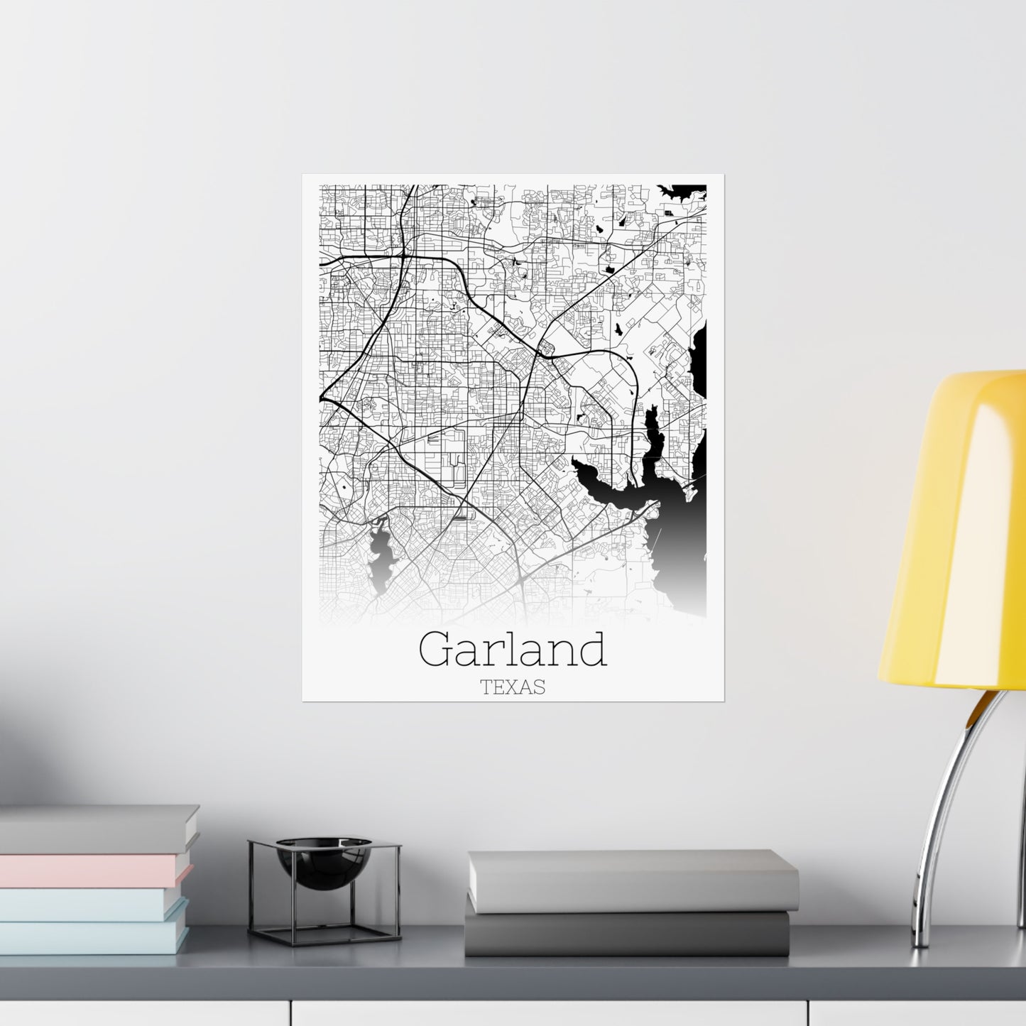 Garland Texas City Map Matte Vertical Posters