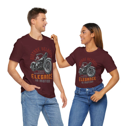 Vintage Velocity Elegance in Motion T-Shirt, Motorcycle T-Shirt, Chopper, Custom Bike T-Shirt