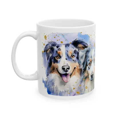 Dog Coffee Cup I only drink coffee in company of my Aussie, Ceramic Mug, 11oz