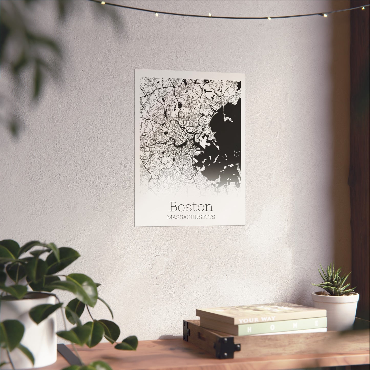 Boston Massachusetts City Map Matte Vertical Posters