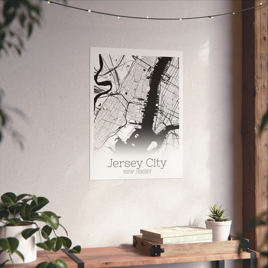 Jersey City New Jersey City Map Matte Vertical Posters