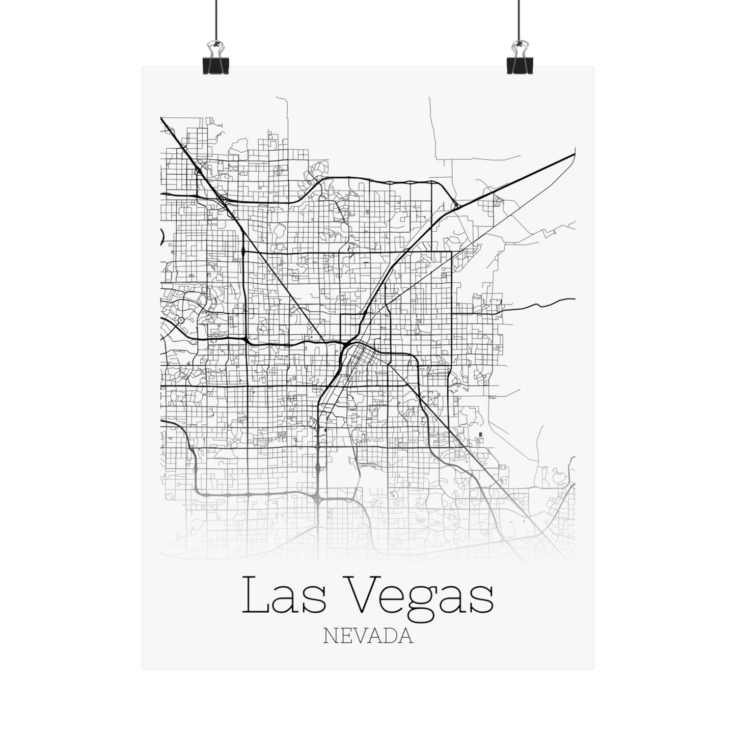 Las Vegas Nevada City Map Matte Vertical Posters