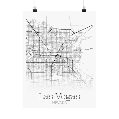 Las Vegas Nevada City Map Matte Vertical Posters