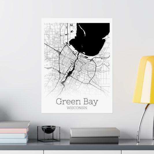 Green Bay Wisconsin City Map Matte Vertical Posters