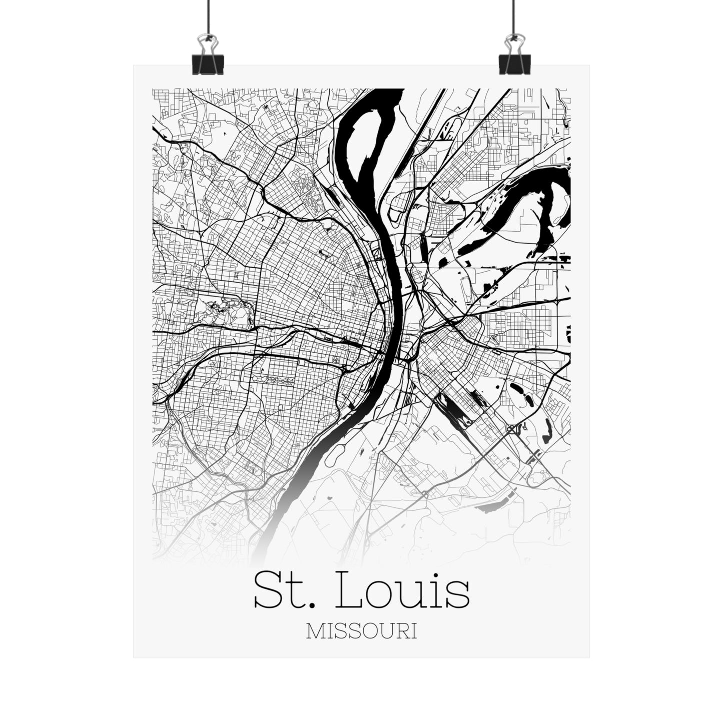 St Louis Missouri City Map Matte Vertical Posters