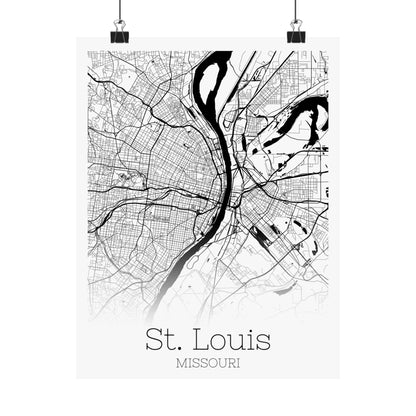 St Louis Missouri City Map Matte Vertical Posters