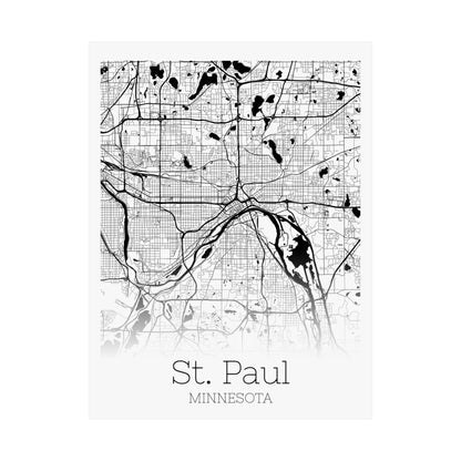 St Paul Minnesota City Map Matte Vertical Posters