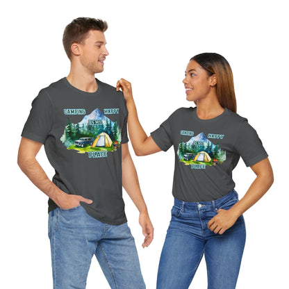 Camping Is My Happy Place T-Shirt, Camping, Outdoors, Adventure, Mountain T-Shirt