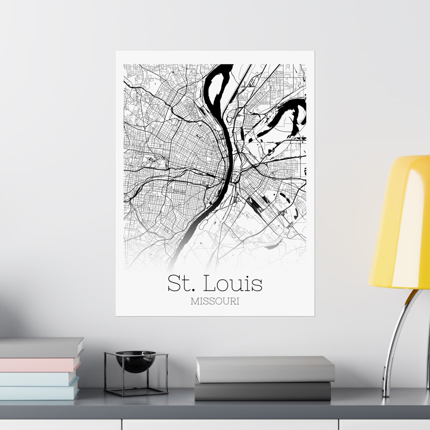 St Louis Missouri City Map Matte Vertical Posters