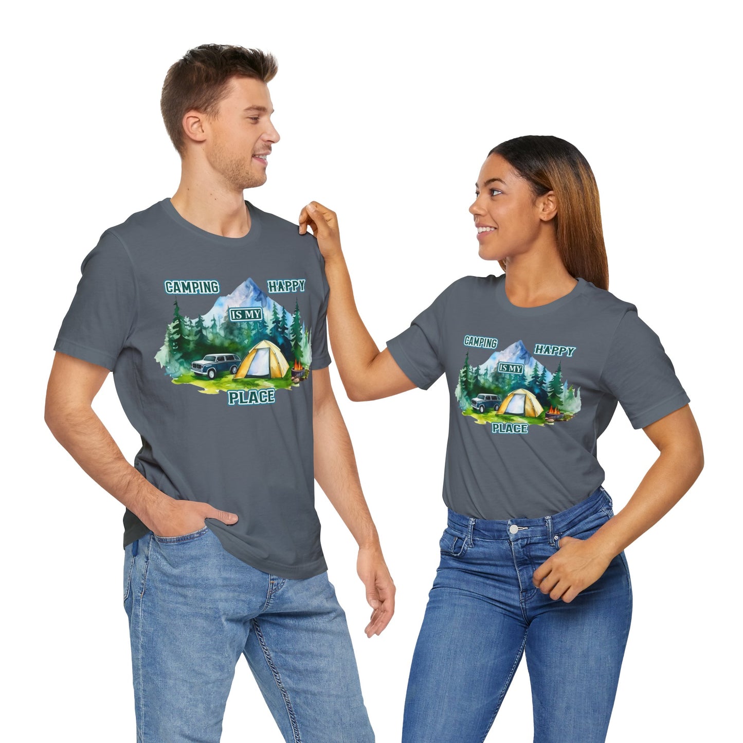 Camping Is My Happy Place T-Shirt, Camping, Outdoors, Adventure, Mountain T-Shirt