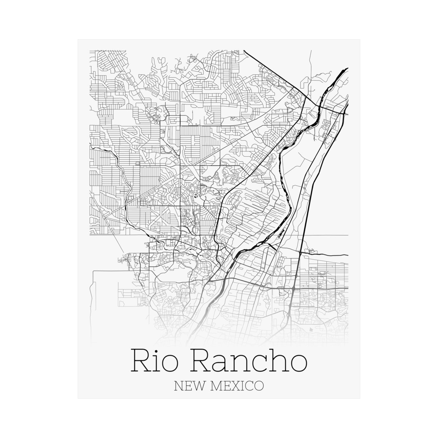 Rio Rancho New Mexico City Map Matte Vertical Posters