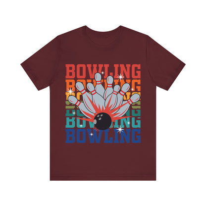 Retro Bowling T-Shirt, Sport, Array Text, Bowler T-Shirt