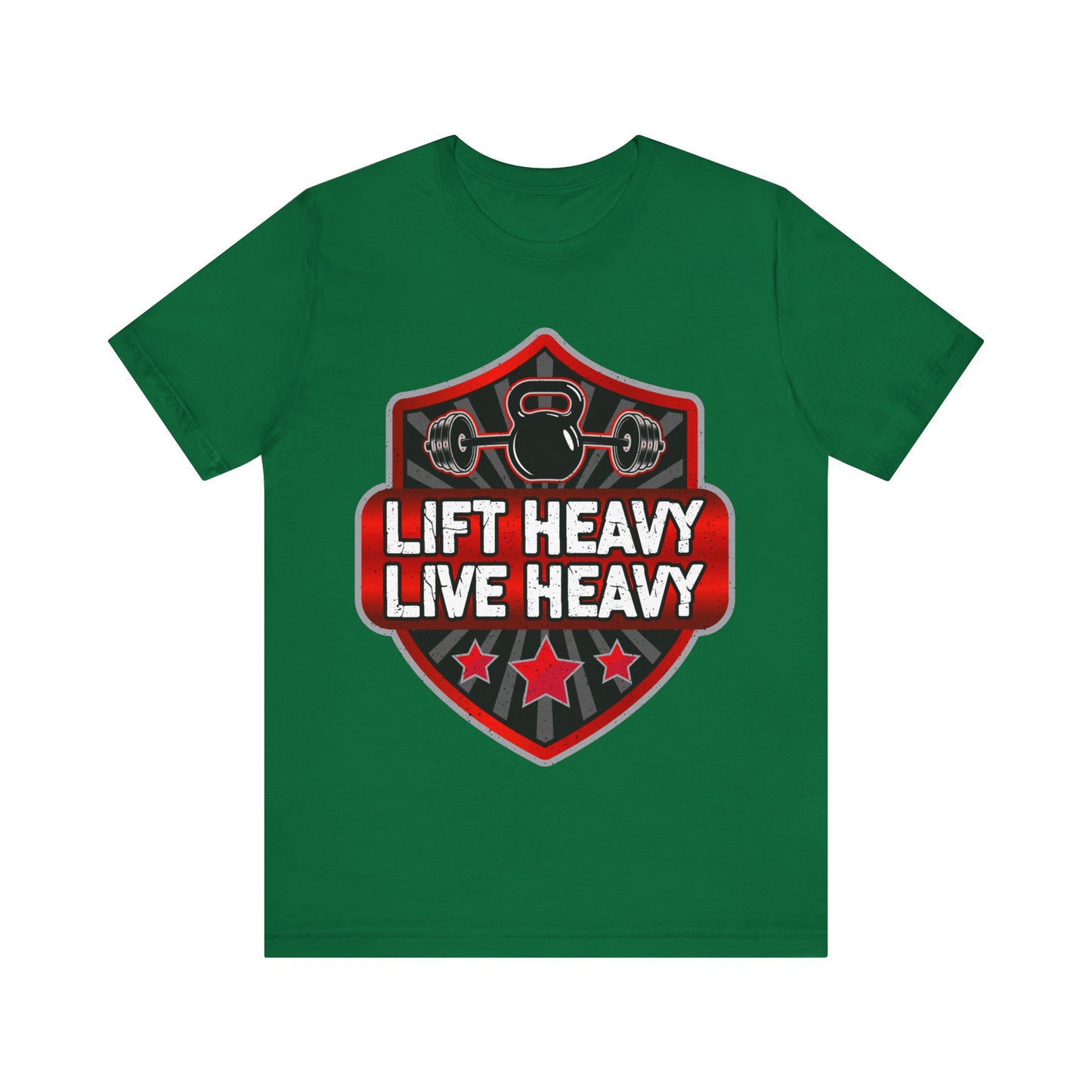 Lift Heavy Live Heavy T-Shirt, Gym Workout Fitness T-Shirt