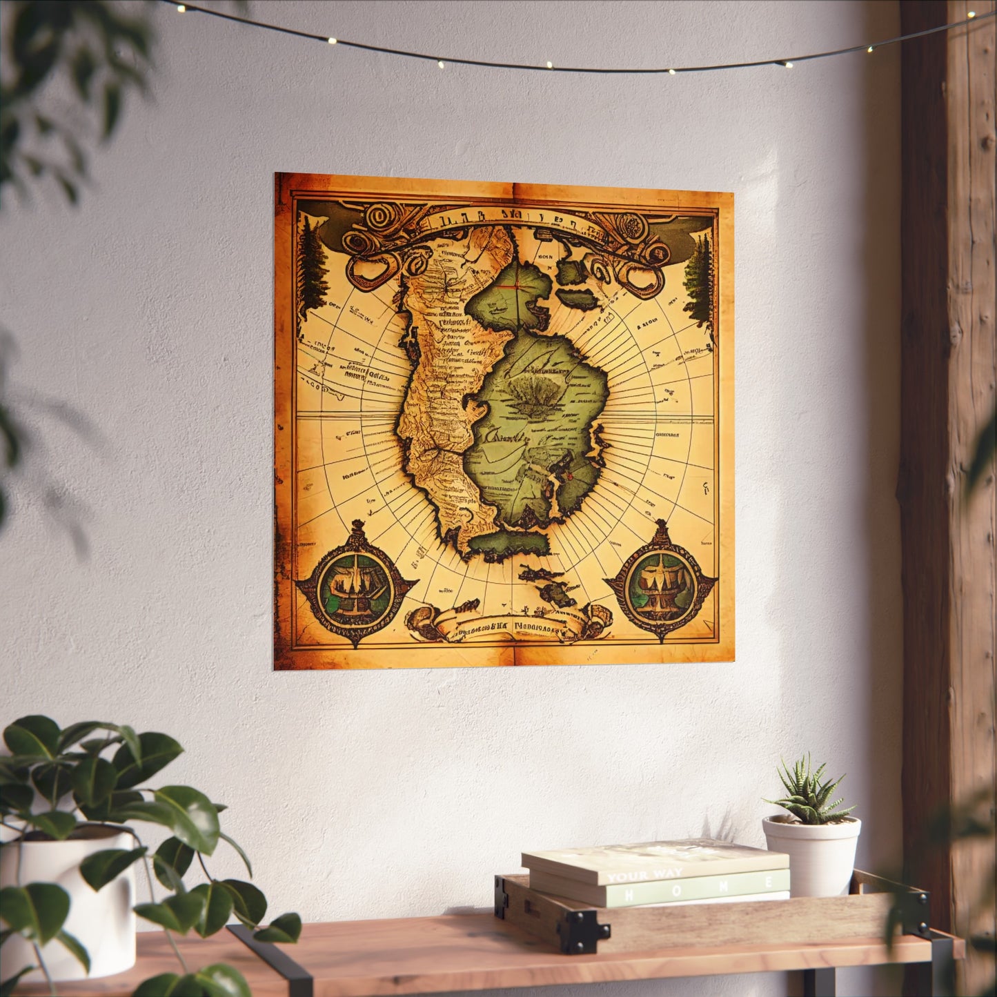 Old Map No: 07 Square Matte Poster, Vintage Poster