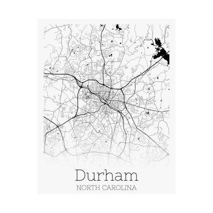 Durham North Carolina City Map Matte Vertical Posters