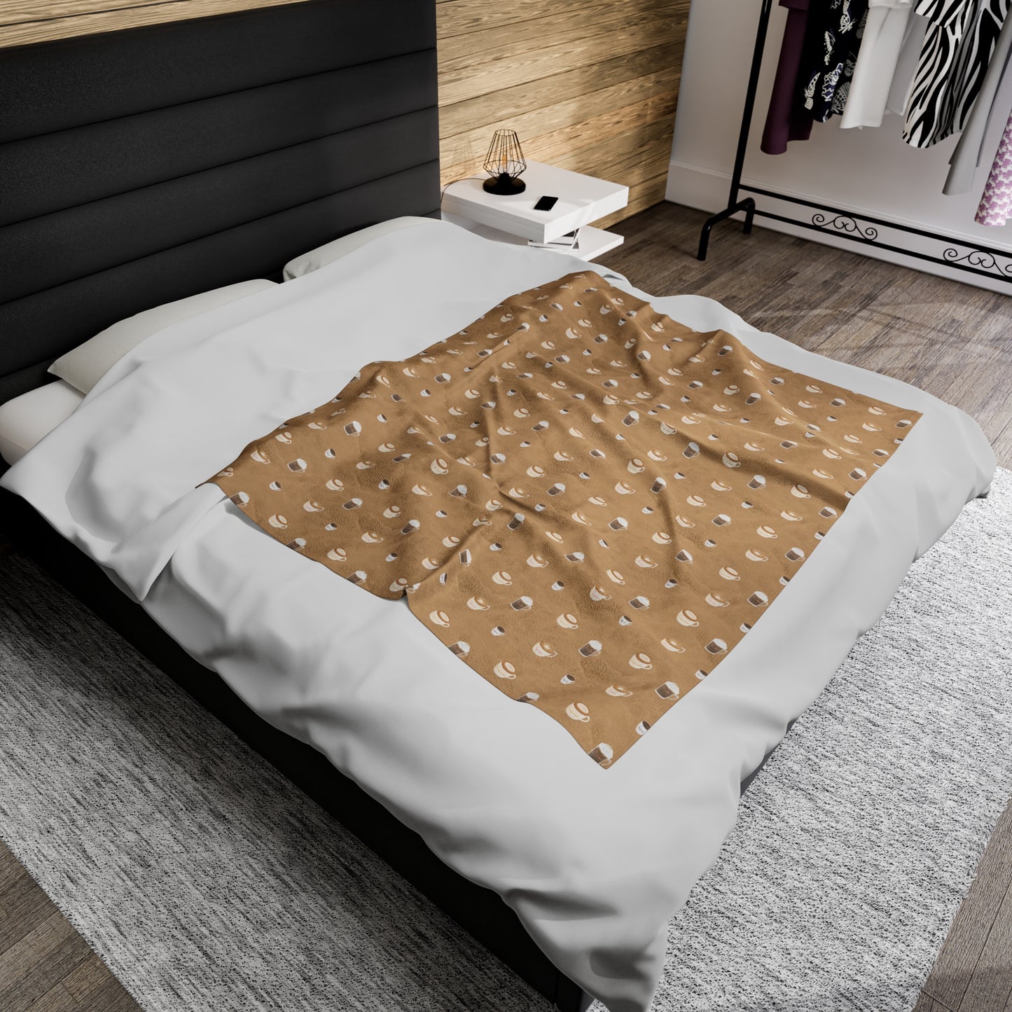 Hot and Cold Coffee Light pattern Velveteen Plush Blanket