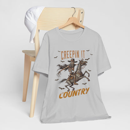 Creepin It Country T-Shirt, Halloween, Scary, Funny, Retro