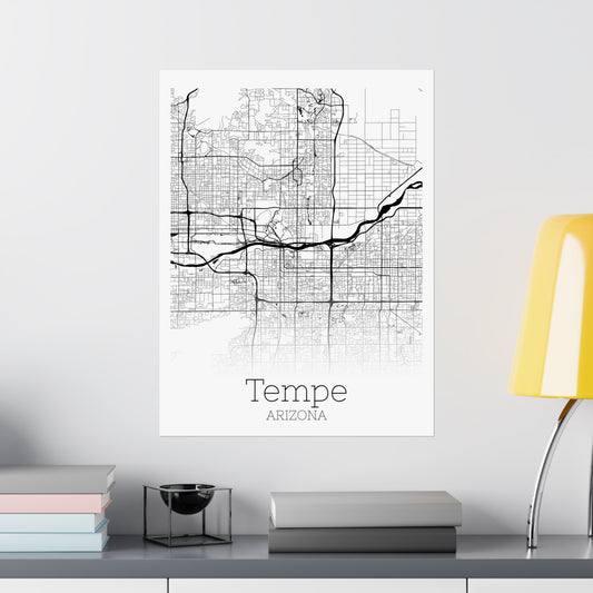 Tempe Arizona City Map Matte Vertical Posters