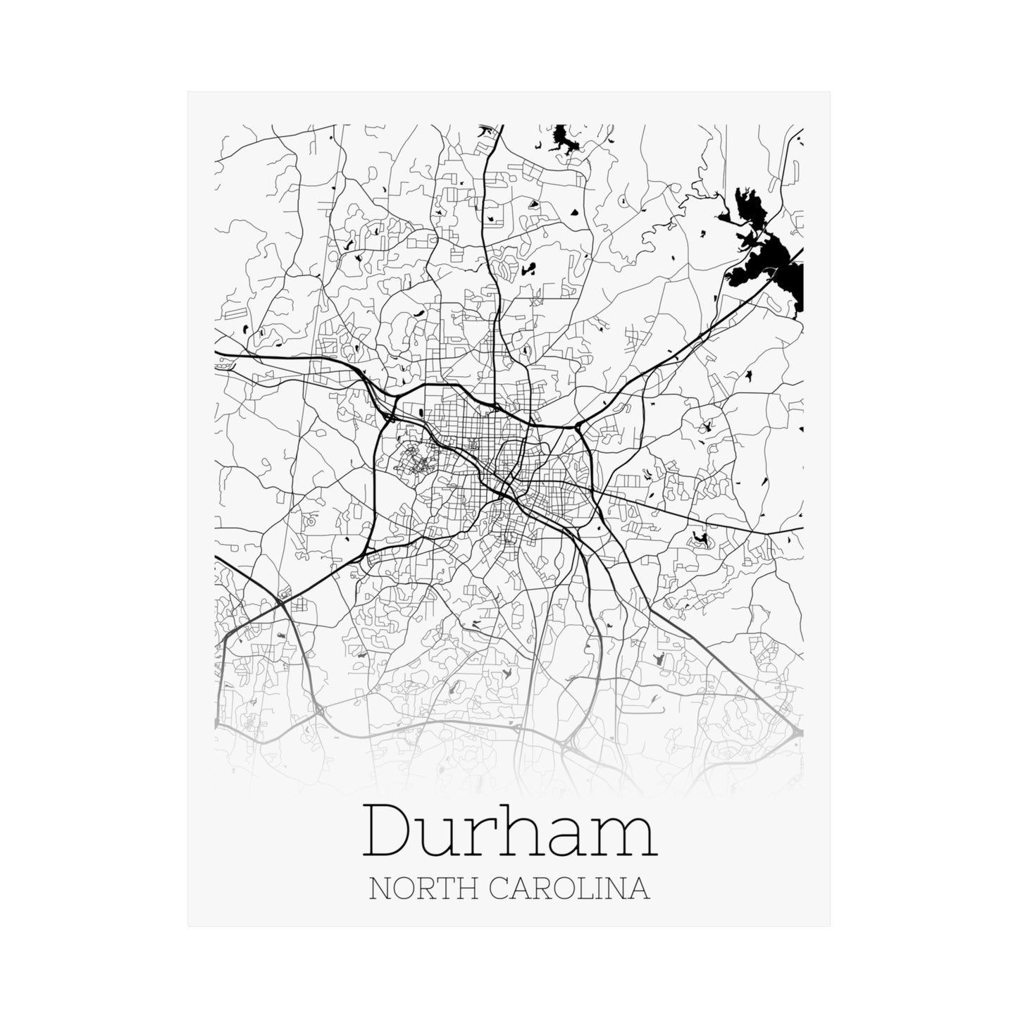 Durham North Carolina City Map Matte Vertical Posters