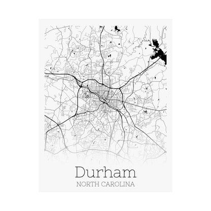 Durham North Carolina City Map Matte Vertical Posters