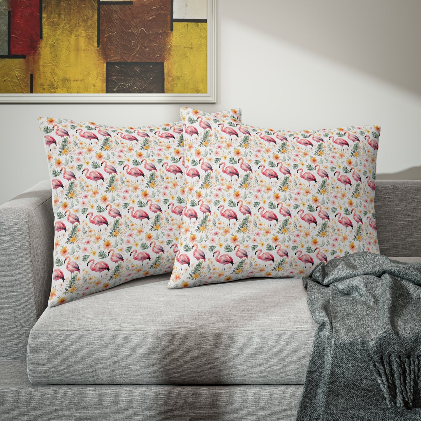 Pink Flamingo pattern 02 Pillow Sham