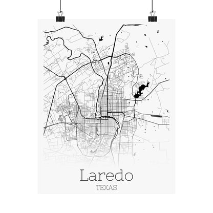 Laredo Texas City Map Matte Vertical Posters