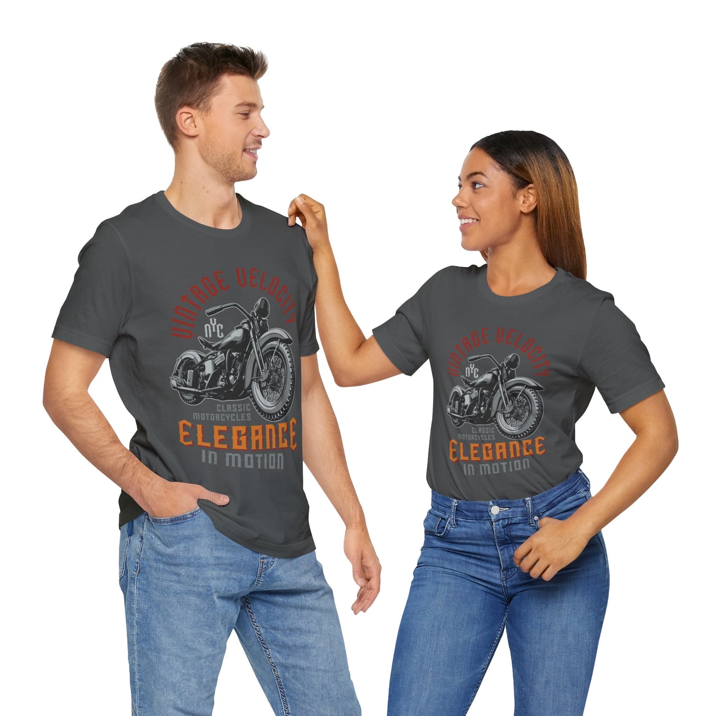 Vintage Velocity Elegance in Motion T-Shirt, Motorcycle T-Shirt, Chopper, Custom Bike T-Shirt