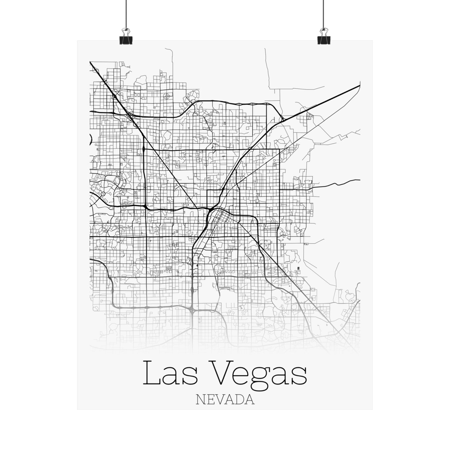 Las Vegas Nevada City Map Matte Vertical Posters