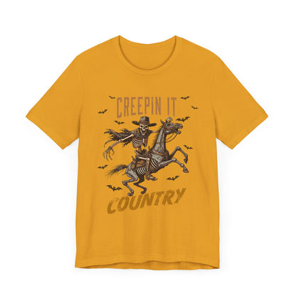 Creepin It Country T-Shirt, Halloween, Scary, Funny, Retro