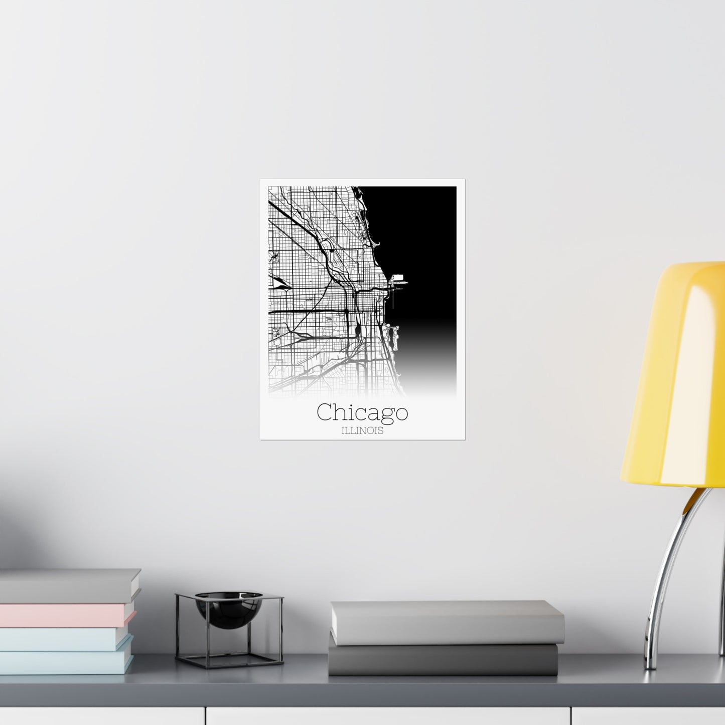 Chicago Illinois City Map Matte Vertical Posters