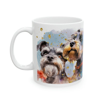 Dog Coffee Cup I only drink coffee in company of my Schnauzers, Ceramic Mug, 11oz