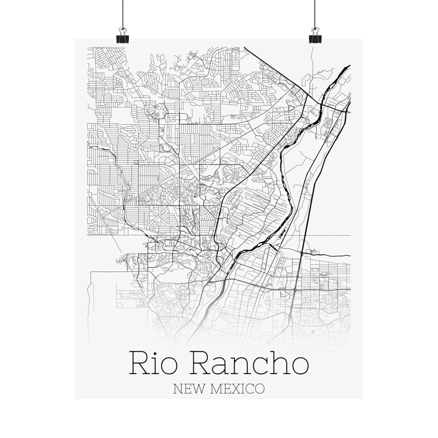 Rio Rancho New Mexico City Map Matte Vertical Posters