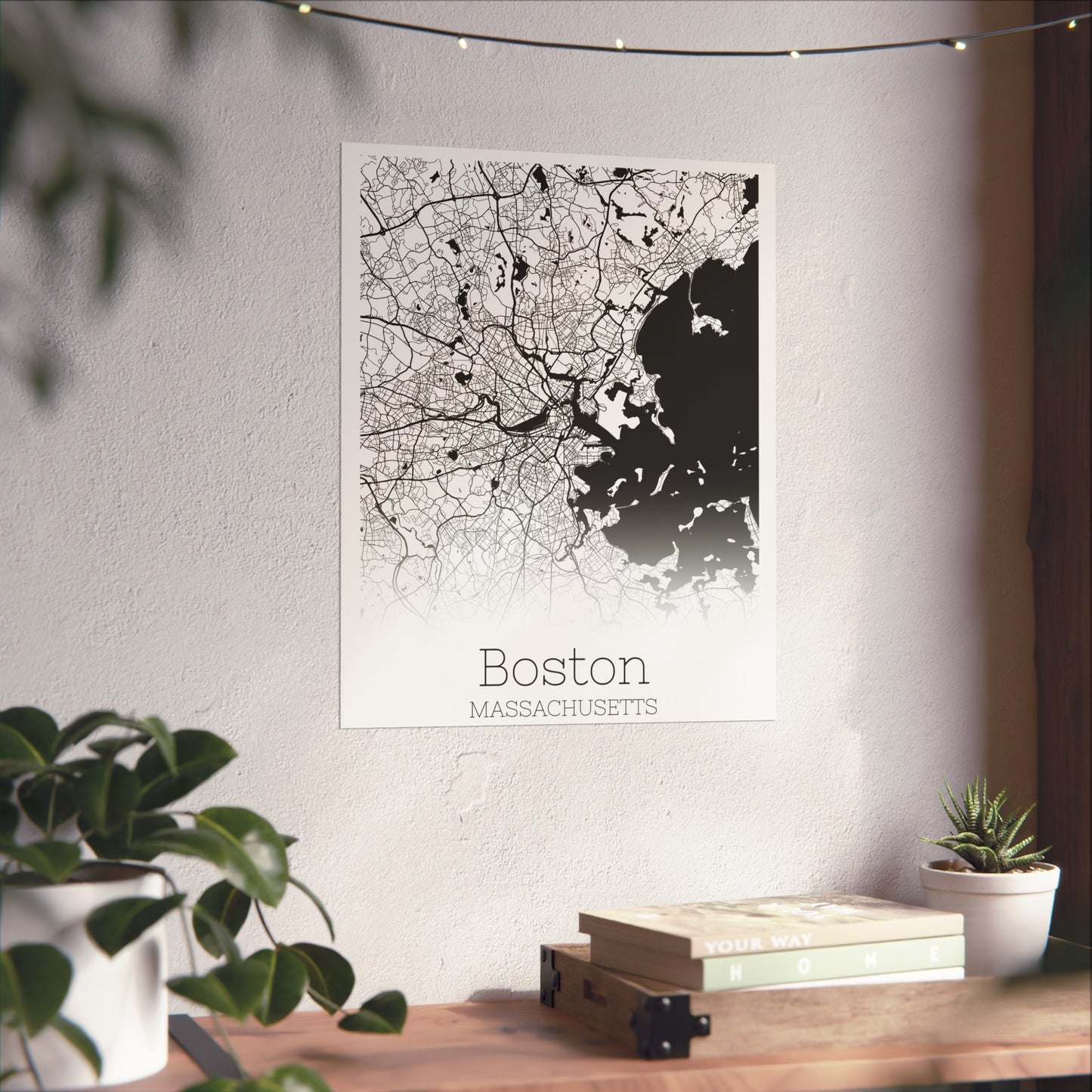 Boston Massachusetts City Map Matte Vertical Posters