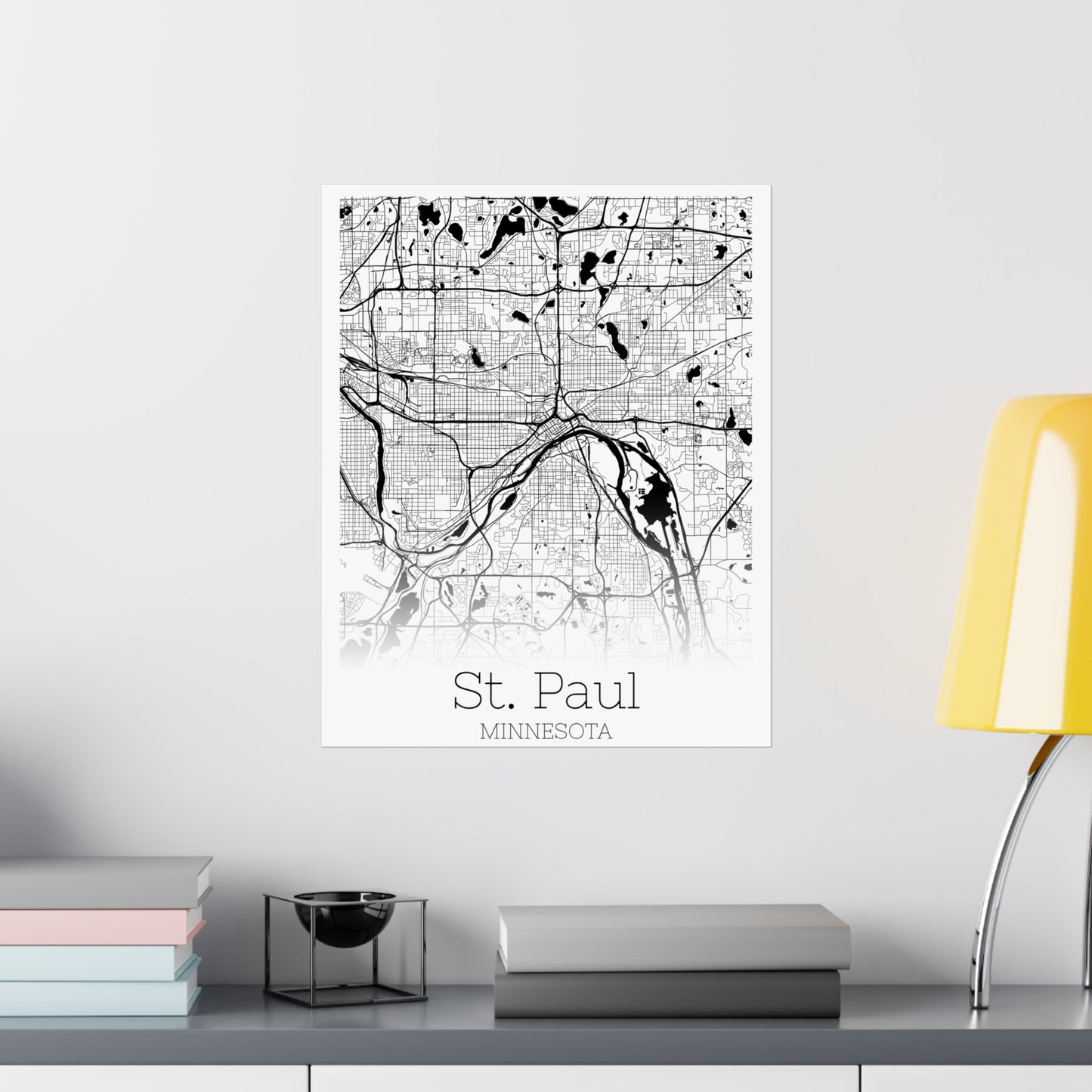 St Paul Minnesota City Map Matte Vertical Posters