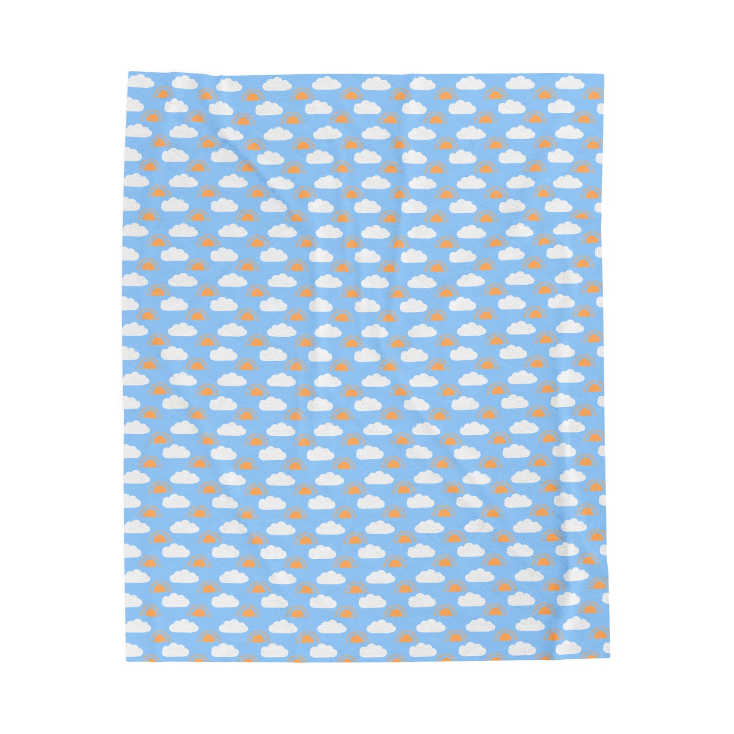 Sun and Clouds pattern Velveteen Plush Blanket