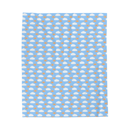 Sun and Clouds pattern Velveteen Plush Blanket