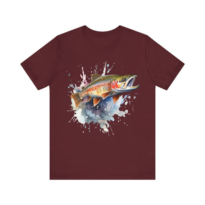 Trout Jumping T-Shirt, Trout Design, Fishing, Rainbow Trout, Fish Design T-Shirt