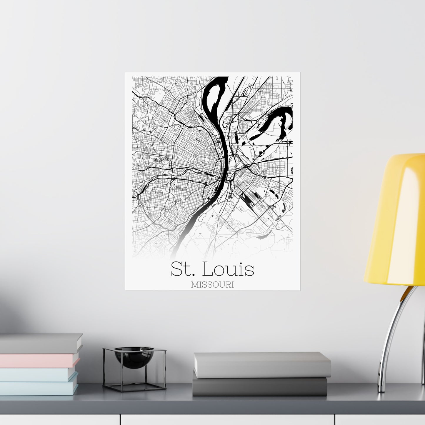 St Louis Missouri City Map Matte Vertical Posters