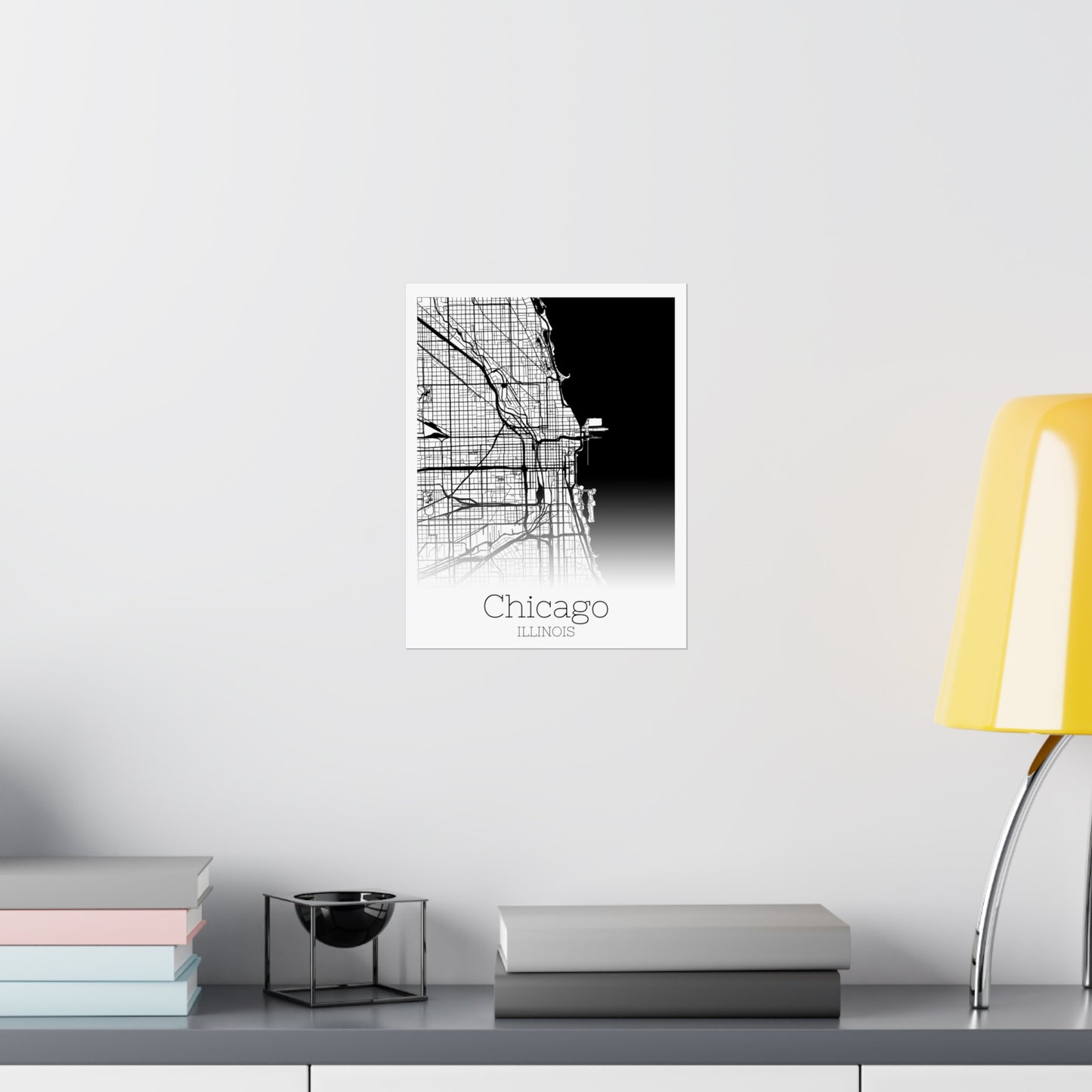 Chicago Illinois City Map Matte Vertical Posters