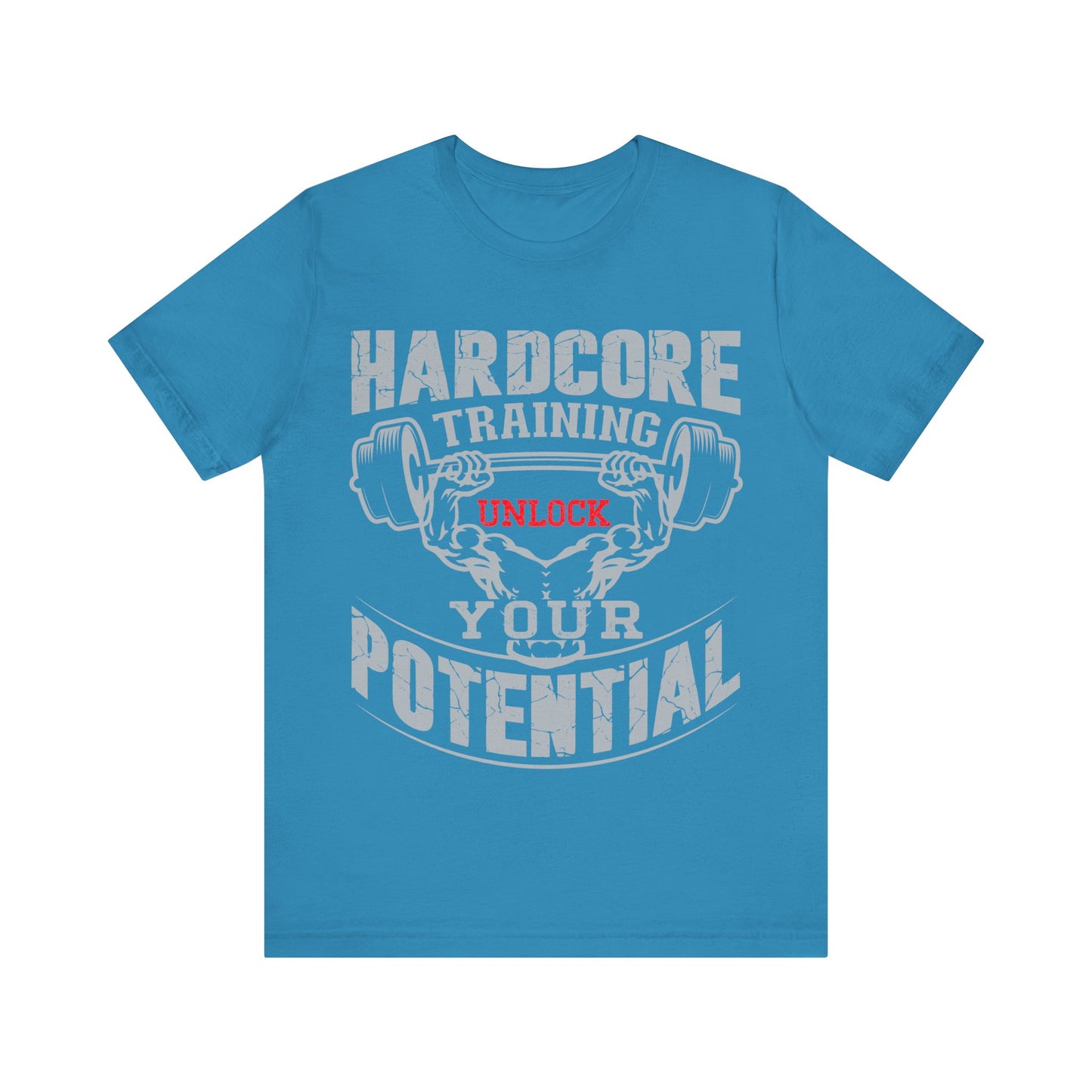 Hardcore Training Unlock Your Potential T-Shirt, Gym Workout Fitness T-Shirt