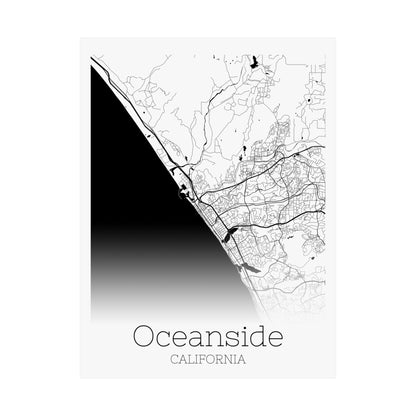 Oceanside California City Map Matte Vertical Posters